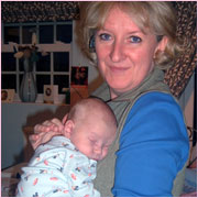 Michelle with new baby Zak