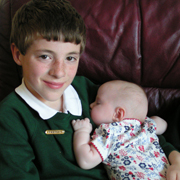 Daniel with baby sister